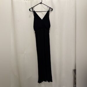 Lulu's Black Maxi Dress with Strappy Back and Slits on Side - size small